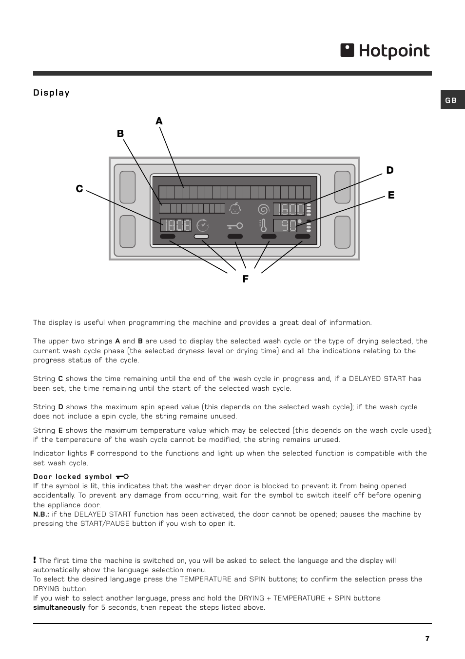 Hotpoint wdd960 User Manual | Page 7 / 16