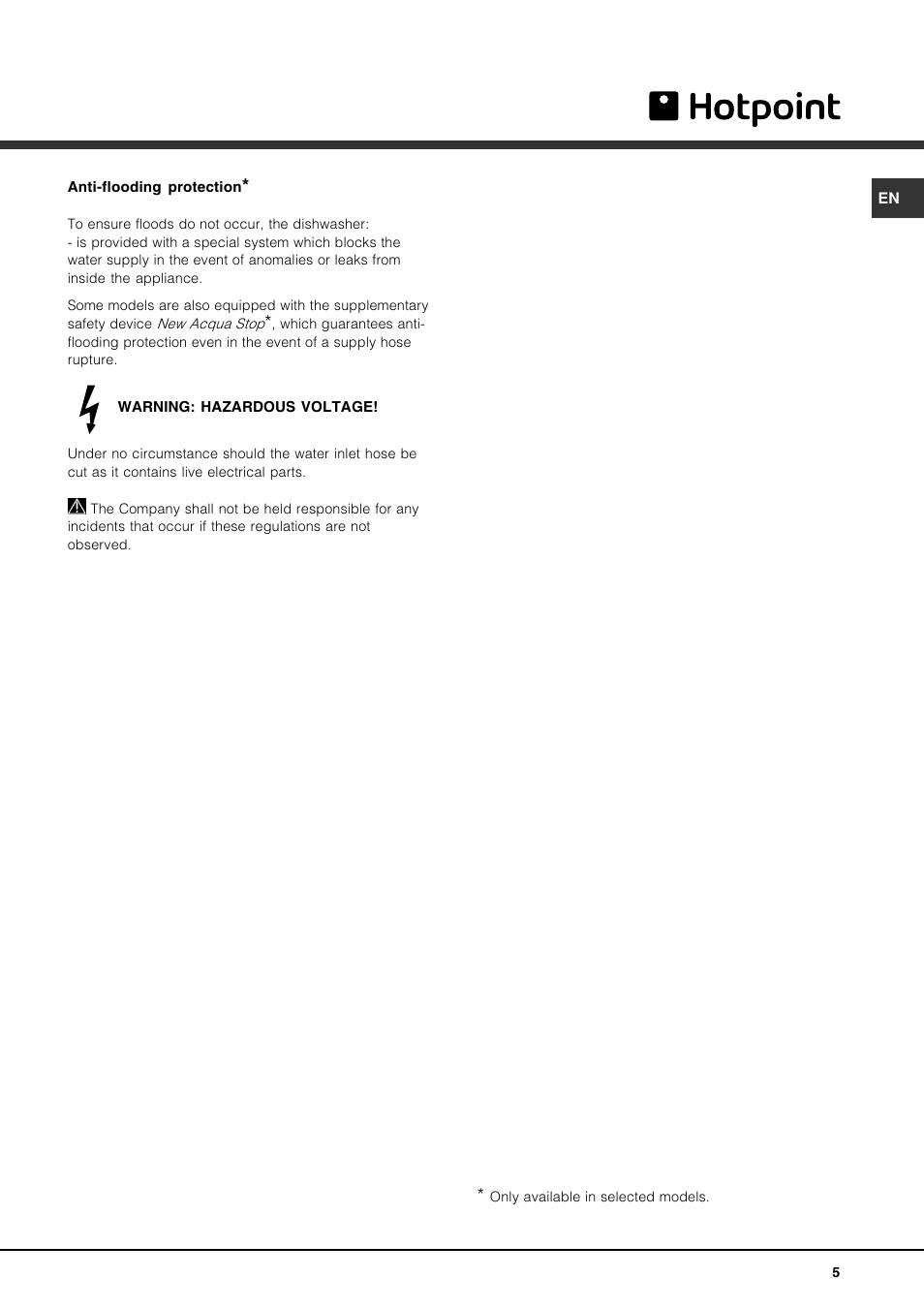 Hotpoint FDUD4212 User Manual | Page 5 / 16