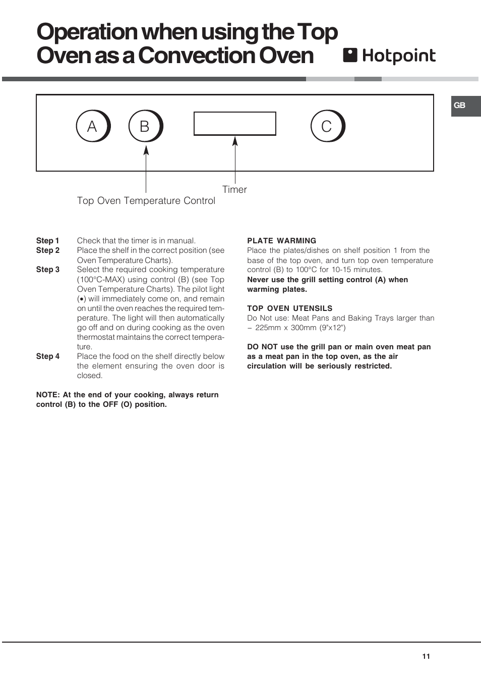 Ab c | Hotpoint UY46X2 User Manual | Page 11 / 32