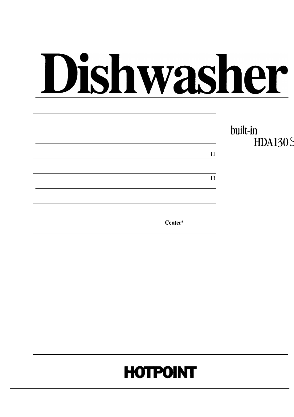 Hotpoint HDA130S User Manual | 16 pages
