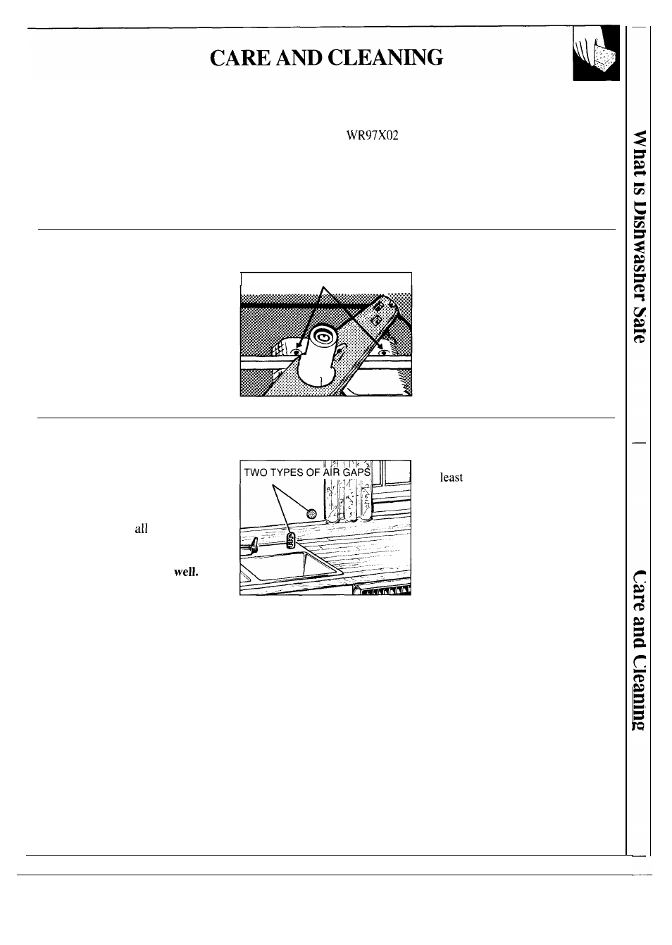 Air gap, Care and cleaning, User maintenance instructions | Winter storage, Not using your dishwasher in, Winter? protect against freezing | Hotpoint HDA130S User Manual | Page 11 / 16