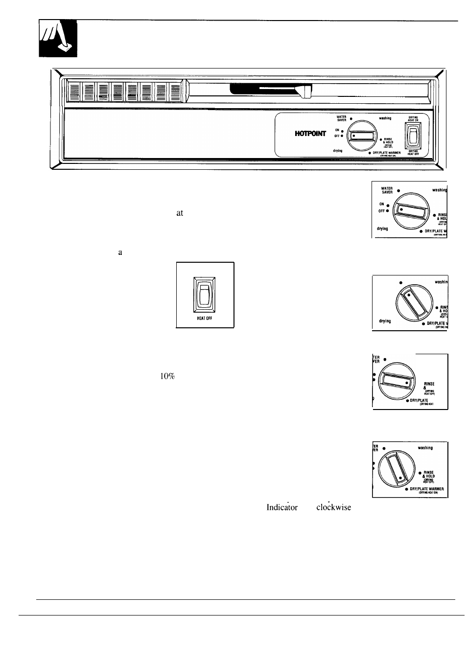 Plate warmer, Cycle features, Operating guide | Drying options, How to operate your dishwasher, Step 1, Step 2, Step 3, Drying heat on, Drying heat off | Hotpoint HDA130S User Manual | Page 4 / 16