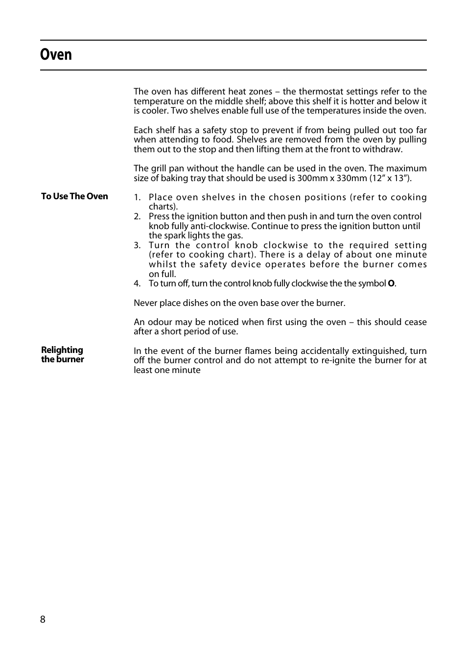 Oven | Hotpoint 5TCG User Manual | Page 10 / 24