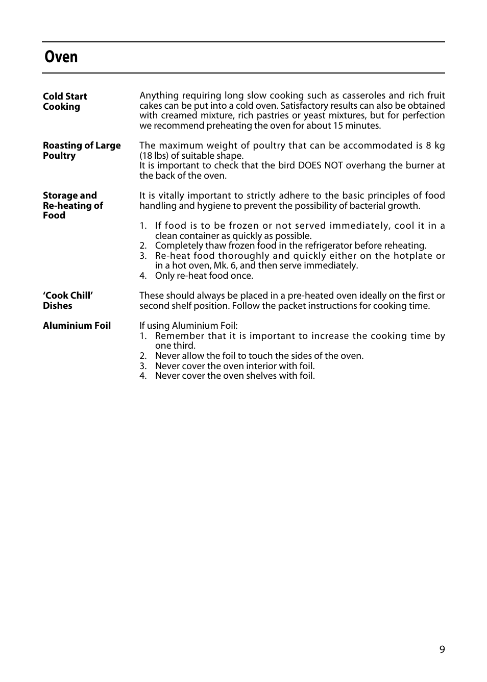 Oven | Hotpoint 5TCG User Manual | Page 11 / 24