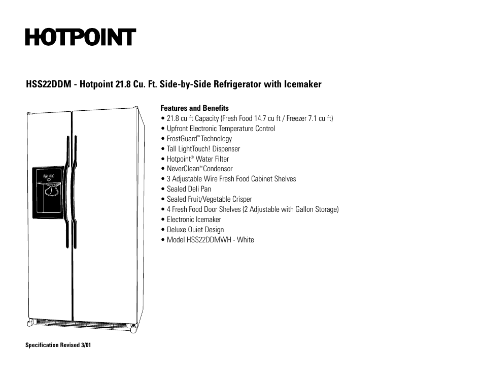 Hotpoint HSS22DDMWH User Manual | Page 2 / 2