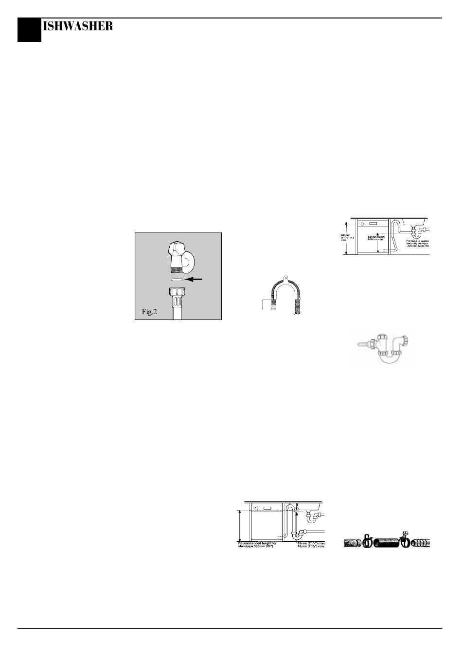 Installation, Ishwasher | Hotpoint FDW65 User Manual | Page 6 / 28