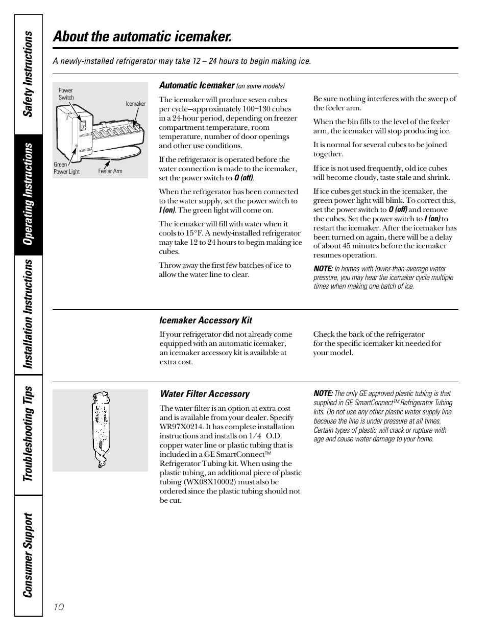 Automatic icemaker, About the automatic icemaker | Hotpoint 18 User Manual | Page 10 / 32