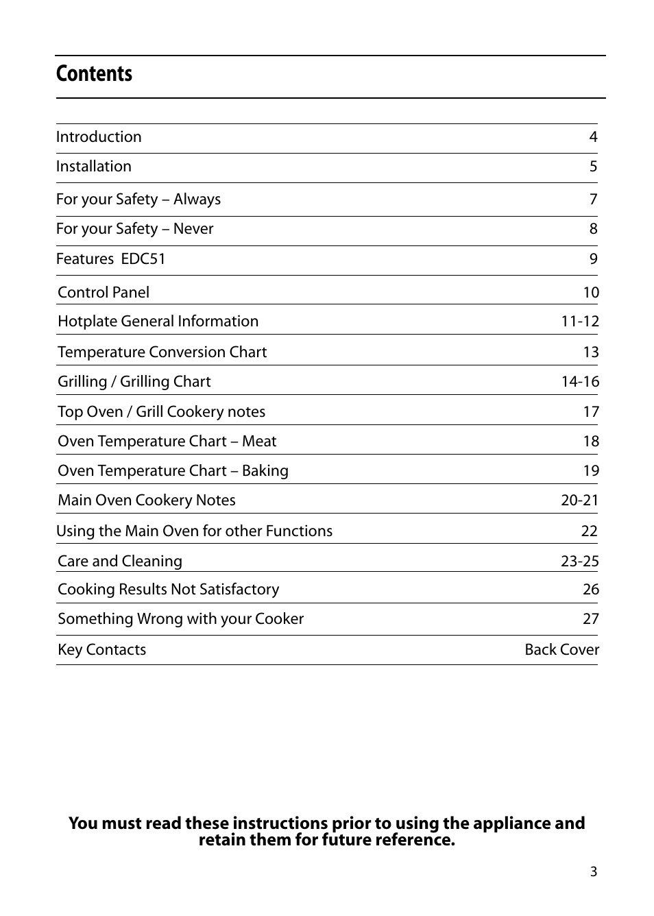 Hotpoint EDC51 User Manual | Page 3 / 28