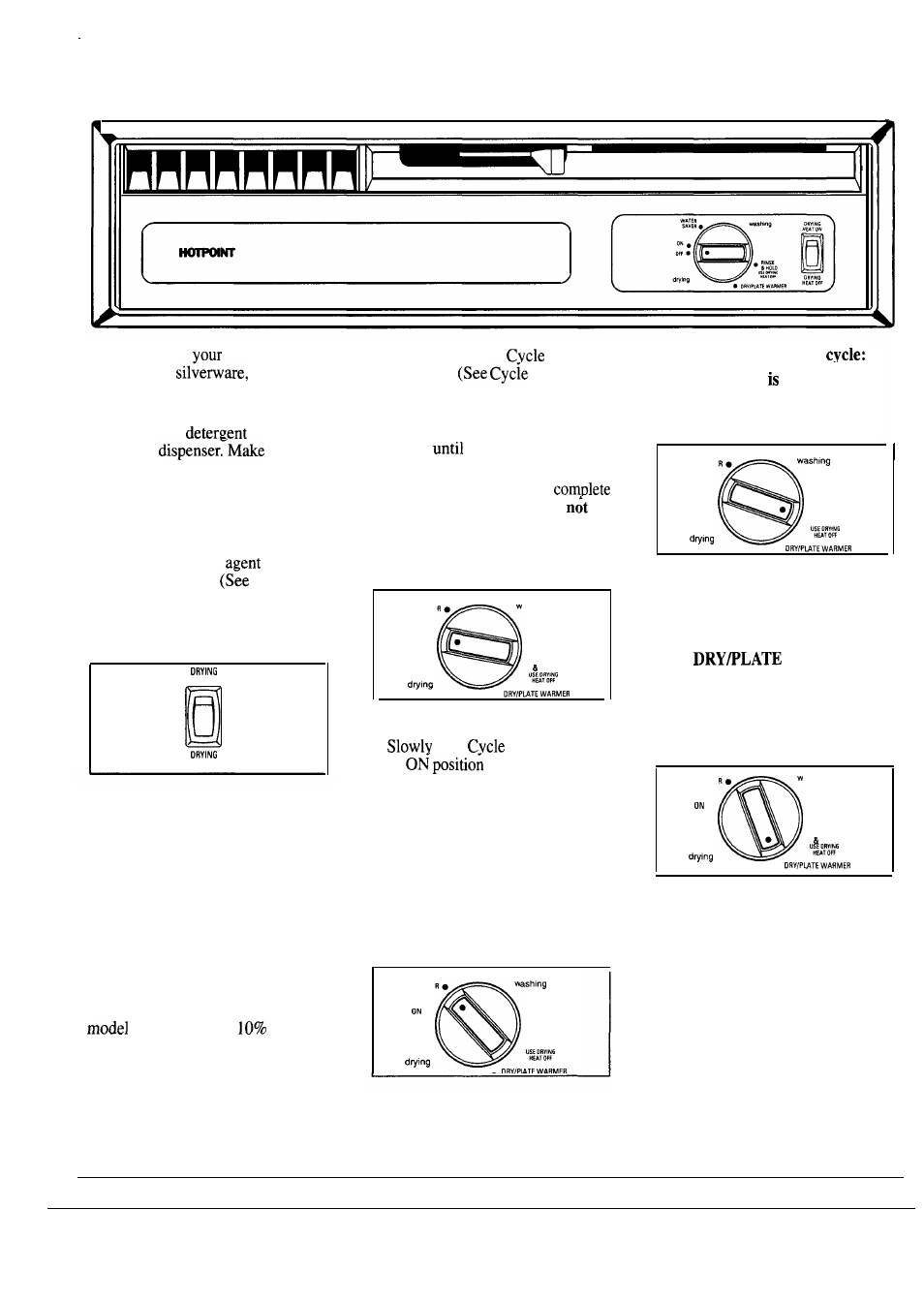 Cycle features, Operating guide, Drying options | Plate warmer, How to operate your dishwasher, Make sure the rinse container | Hotpoint HDA489 User Manual | Page 4 / 16