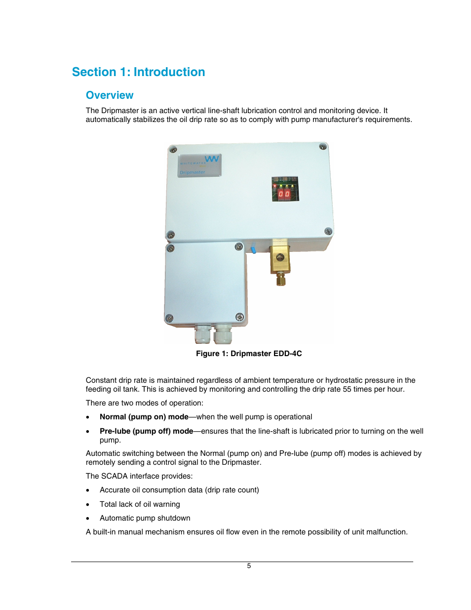 Section 1: introduction, Overview, Figure 1: dripmaster edd-4c | Hoffman Media DRIPMASTER EDD-4C User Manual | Page 5 / 29