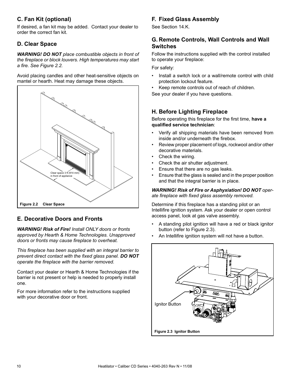 Hearth and Home Technologies Direct Vent Gas Appliance CD4842LR User Manual | Page 10 / 80