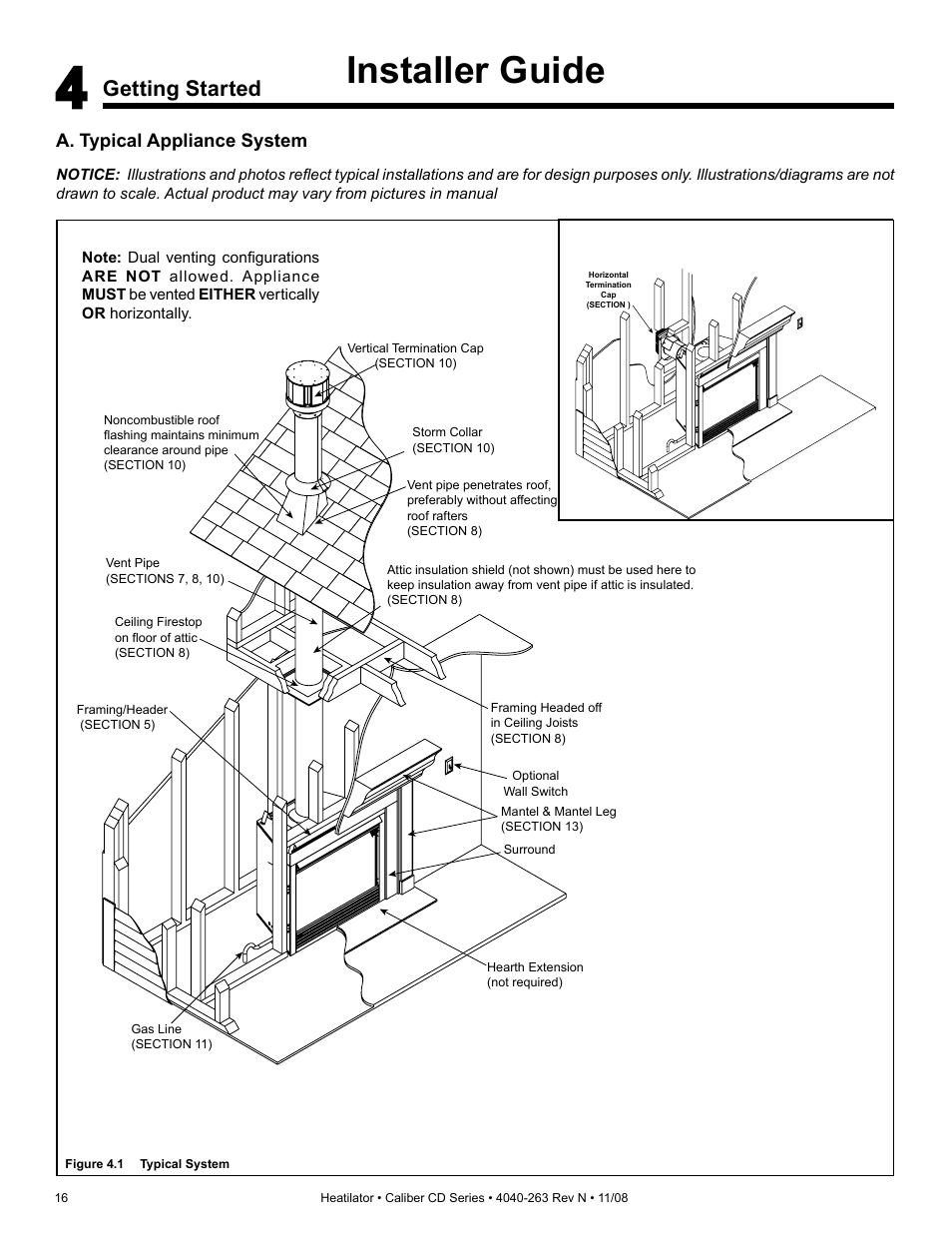 Installer guide, Getting started | Hearth and Home Technologies Direct Vent Gas Appliance CD4842LR User Manual | Page 16 / 80