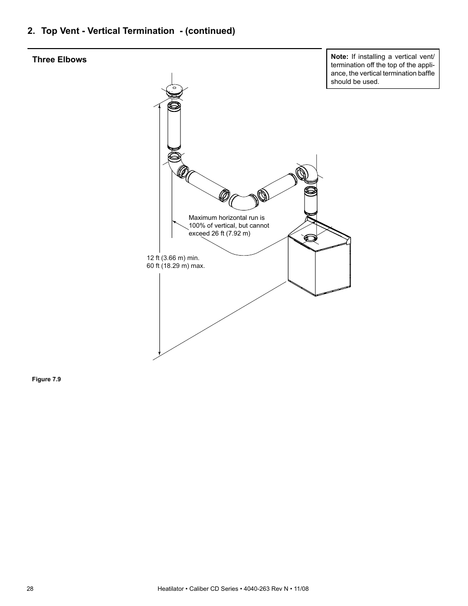 Top vent - vertical termination - (continued) | Hearth and Home Technologies Direct Vent Gas Appliance CD4842LR User Manual | Page 28 / 80