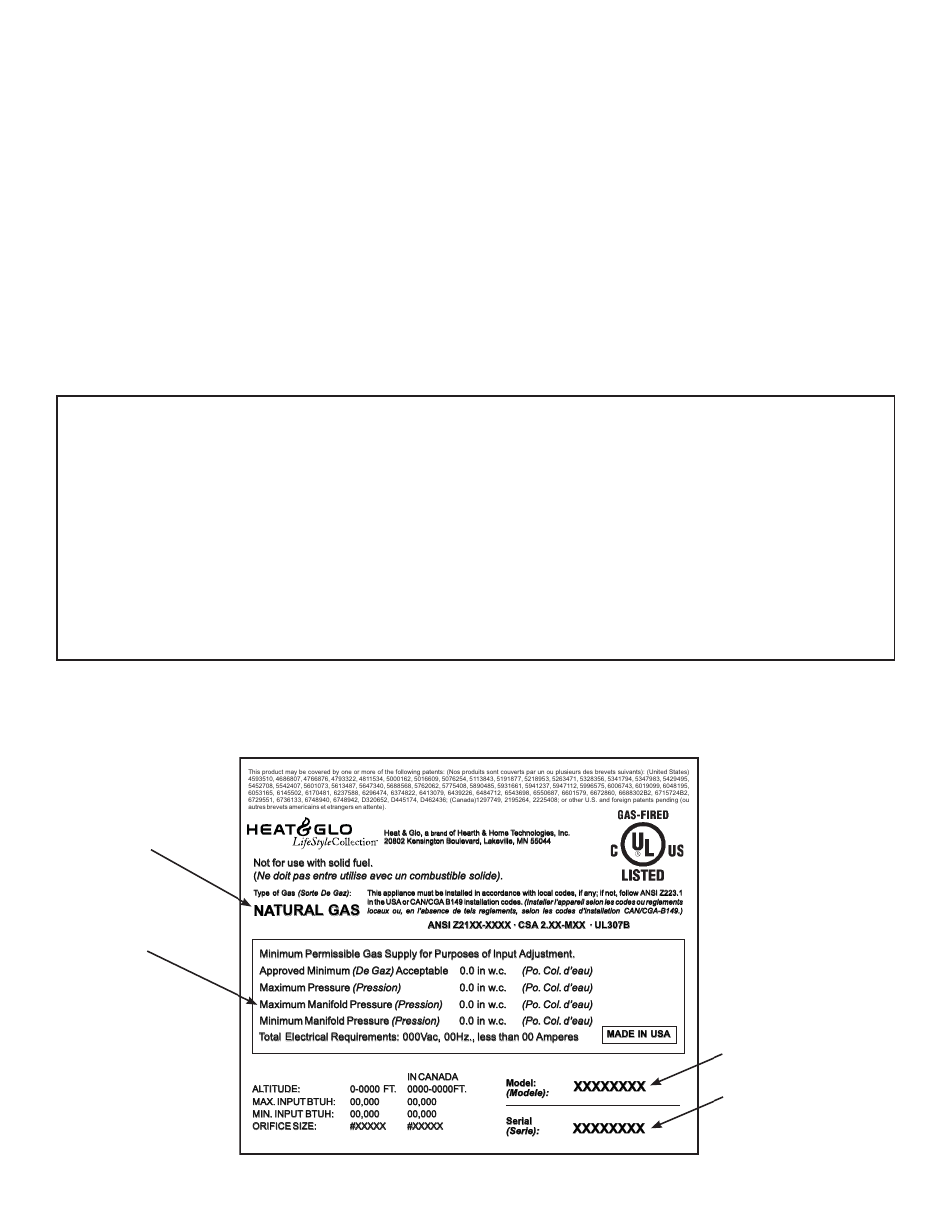 Listing label information/location, Homeowner reference information, Natural tural gas gas | Hearth and Home Technologies Heat & Glo Twilight II-B User Manual | Page 2 / 40