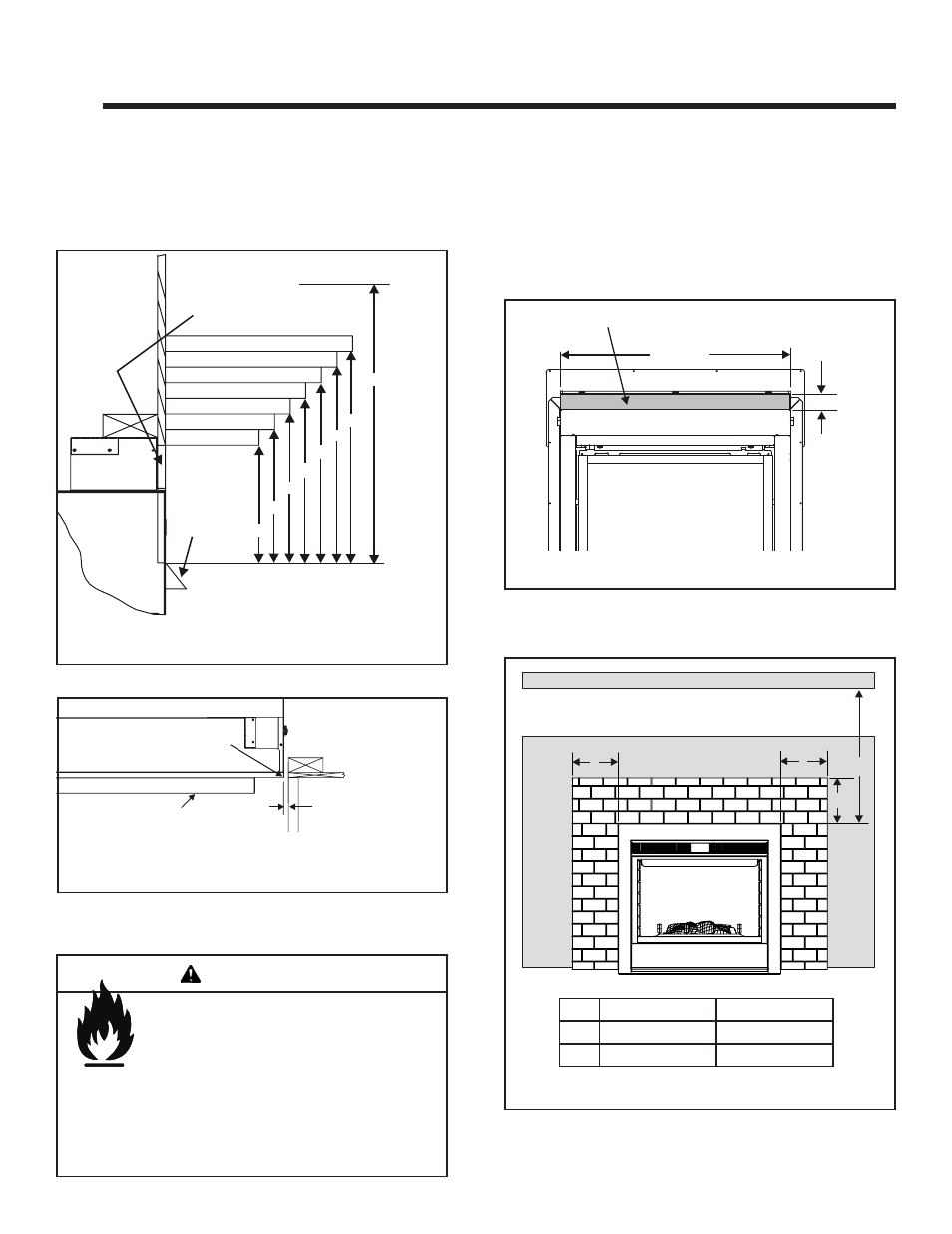 Finishing, Warning, A. mantel projections | B. facing material | Hearth and Home Technologies Heat & Glo Twilight II-B User Manual | Page 21 / 40