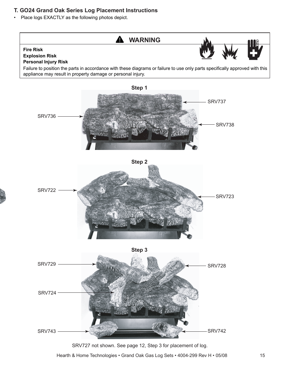 Warning | Hearth and Home Technologies GO24-IPI-LP User Manual | Page 15 / 27