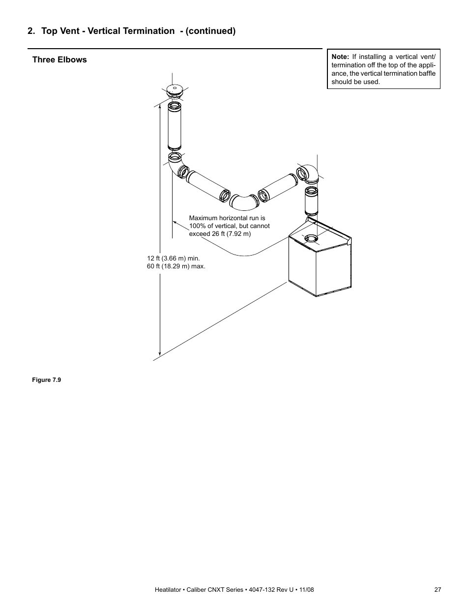 Top vent - vertical termination - (continued) | Hearth and Home Technologies Direct Vent Gas Appliance CNXT4236IT User Manual | Page 27 / 80