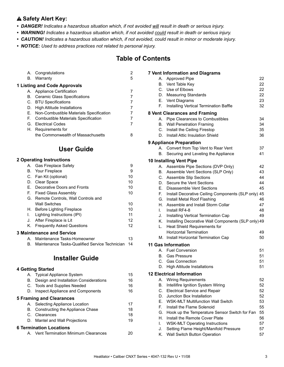 Hearth and Home Technologies Direct Vent Gas Appliance CNXT4236IT User Manual | Page 3 / 80