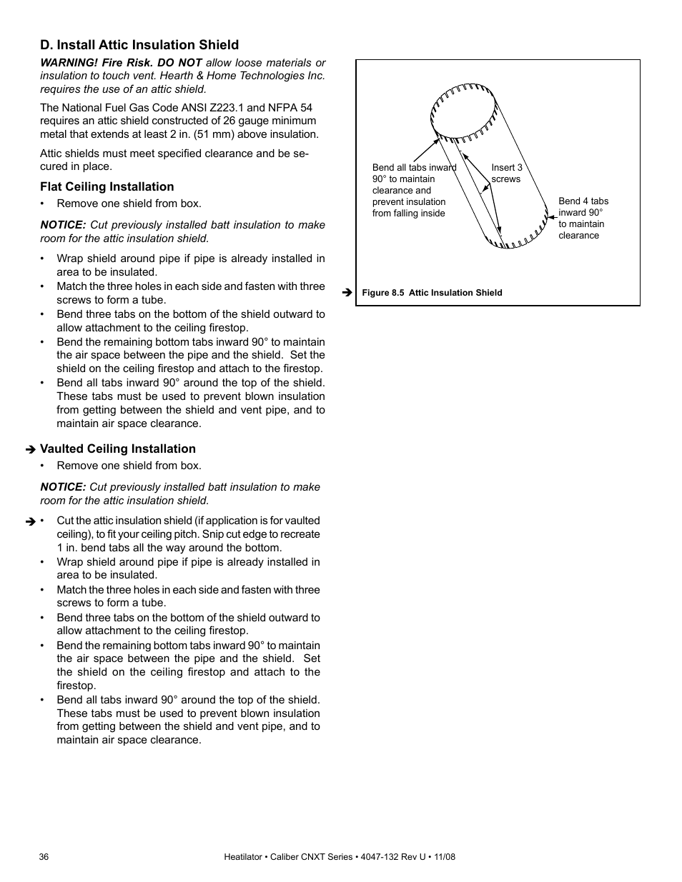 Hearth and Home Technologies Direct Vent Gas Appliance CNXT4236IT User Manual | Page 36 / 80