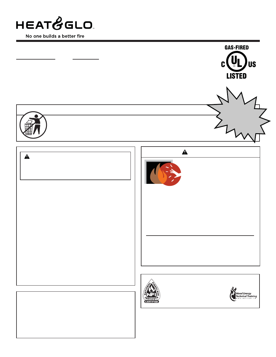 Hearth and Home Technologies Heat & Glo CFL-18NG-C User Manual | 28 pages