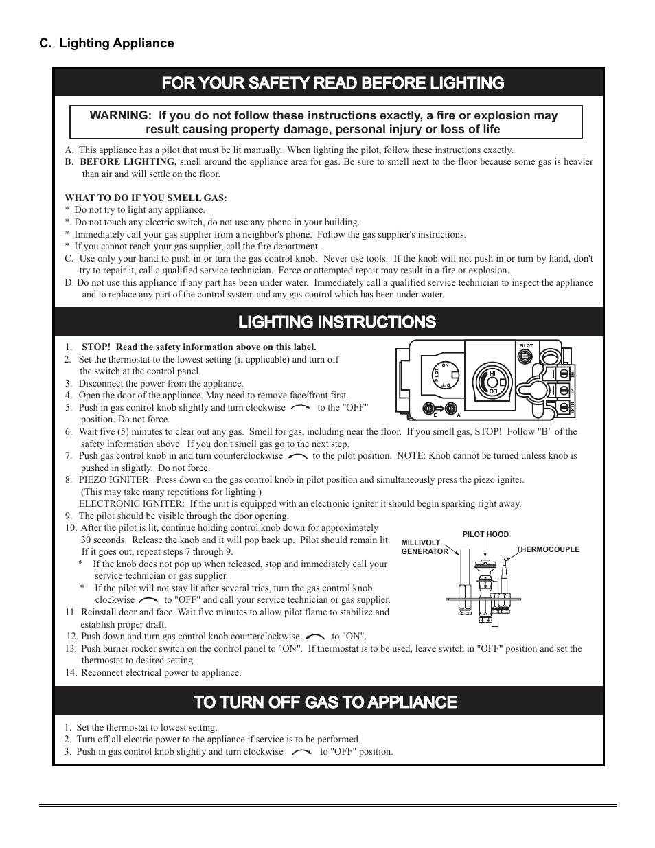 For your safety read before lighting | Hearth and Home Technologies TIARAI-CES User Manual | Page 39 / 60