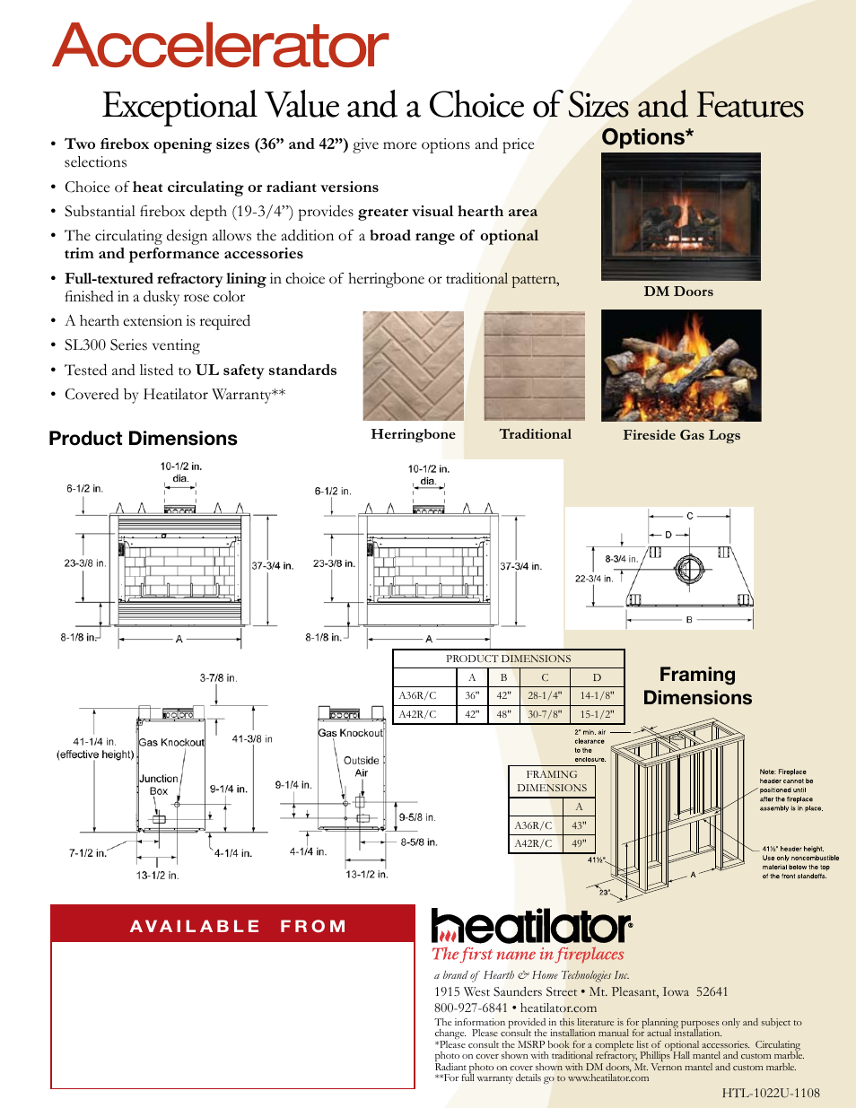 Hearth and Home Technologies Accelerator A36R/C User Manual | 2 pages