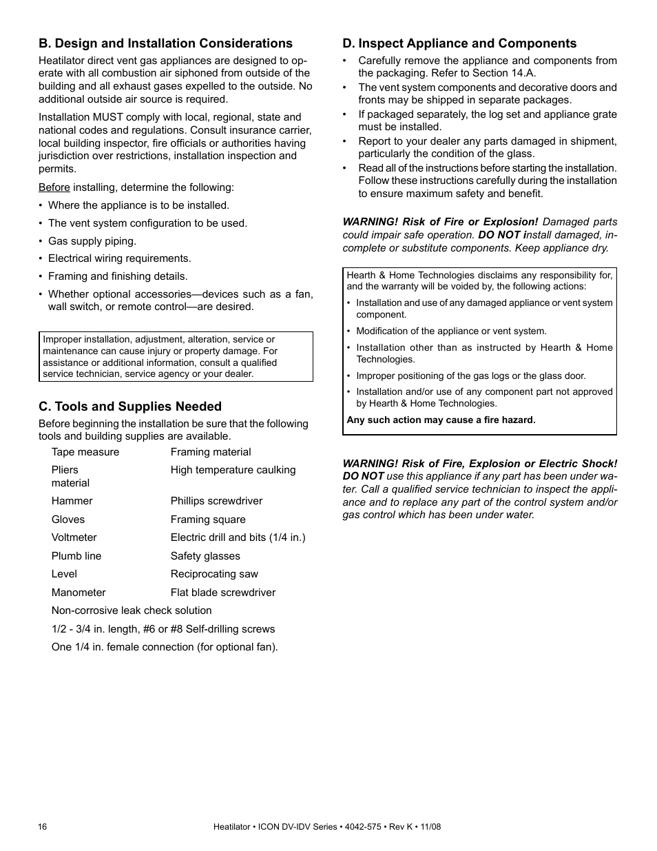 Hearth and Home Technologies IDV4833ILH User Manual | Page 16 / 64
