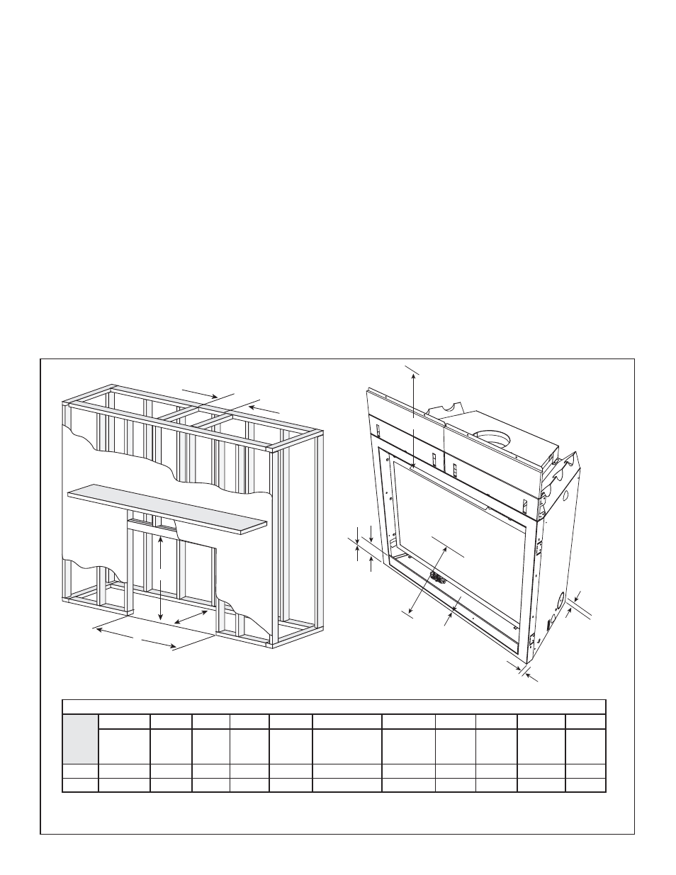 B. constructing the appliance chase, C. clearances | Hearth and Home Technologies 8000CF-OAK-IPI User Manual | Page 19 / 62