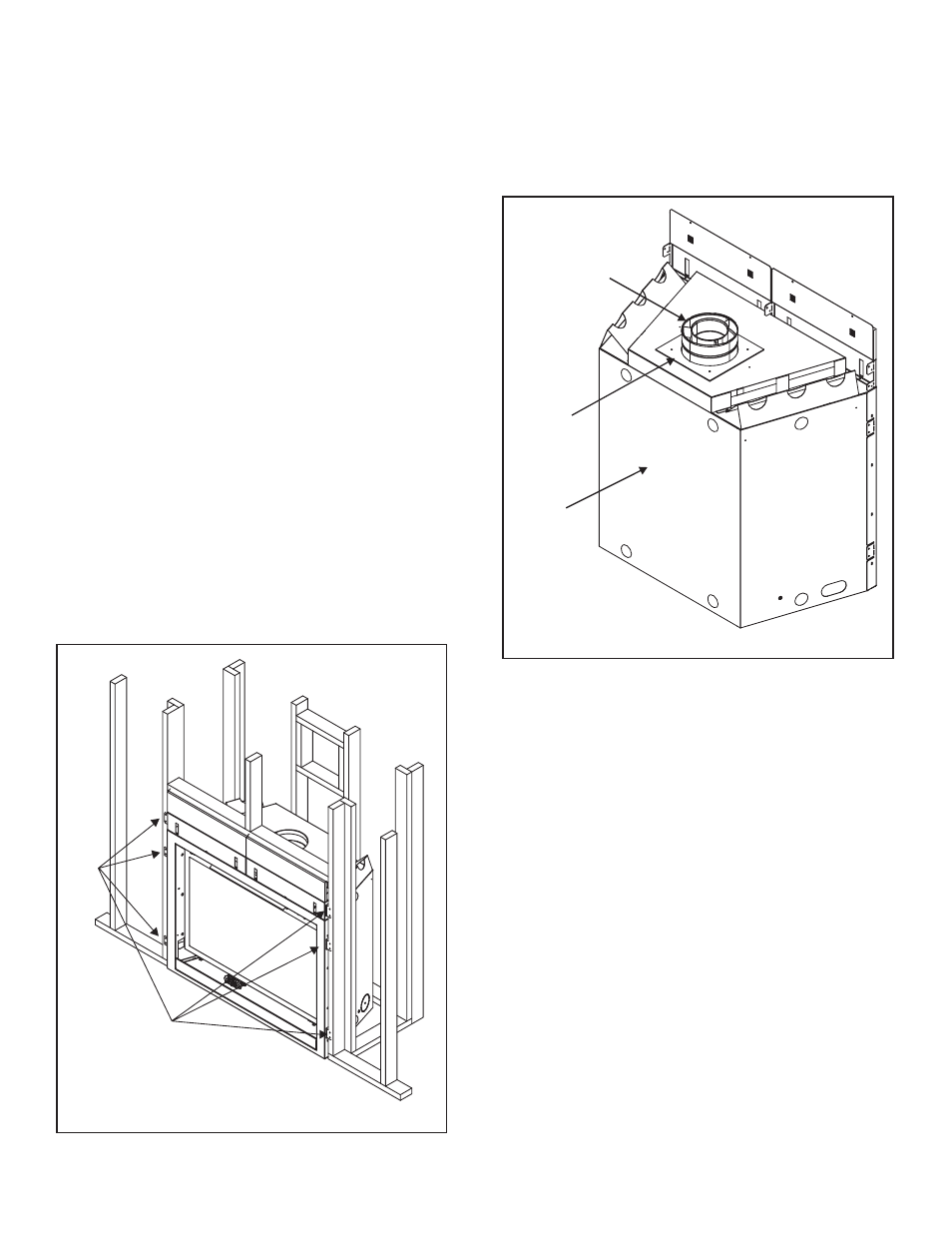 C. securing and leveling the appliance, D. installing the fiberglass gasket | Hearth and Home Technologies 8000CF-OAK-IPI User Manual | Page 33 / 62