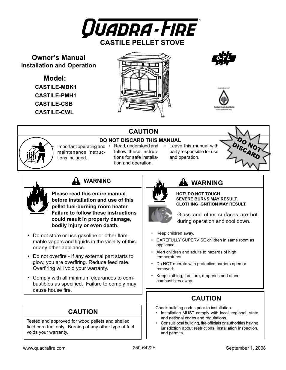 Hearth and Home Technologies CASTILE-PMH1 User Manual | 48 pages