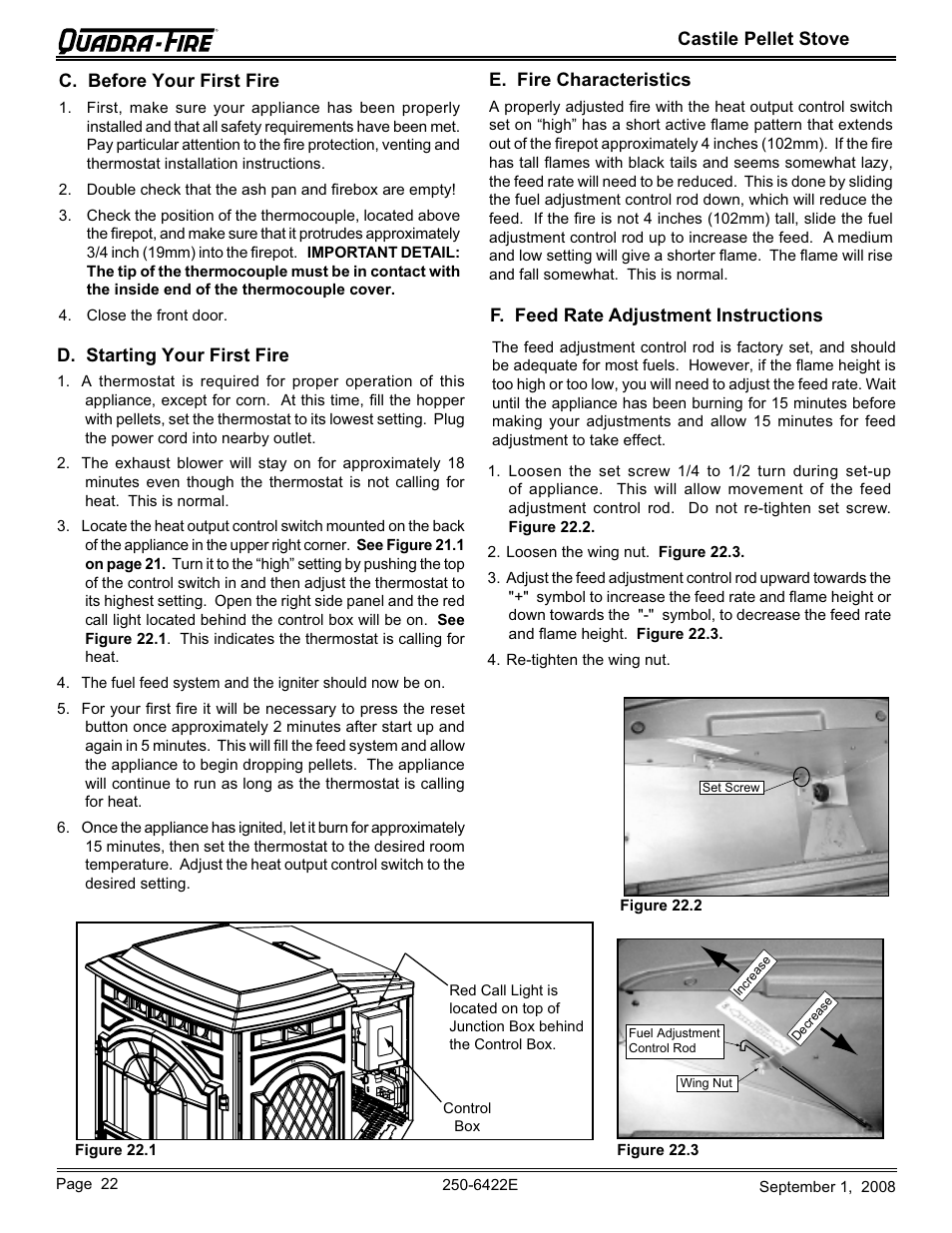 Hearth and Home Technologies CASTILE-PMH1 User Manual | Page 22 / 48