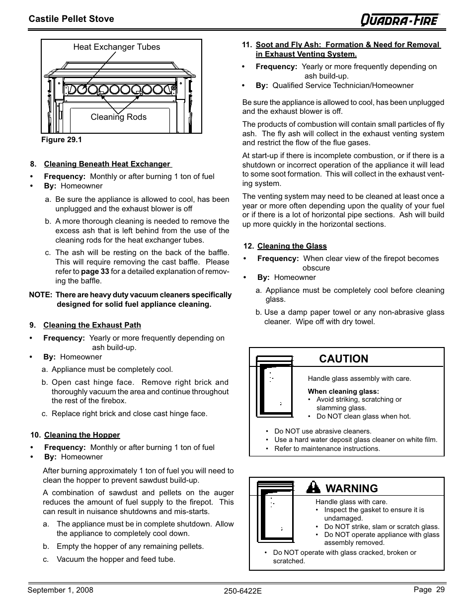 Caution, Warning | Hearth and Home Technologies CASTILE-PMH1 User Manual | Page 29 / 48