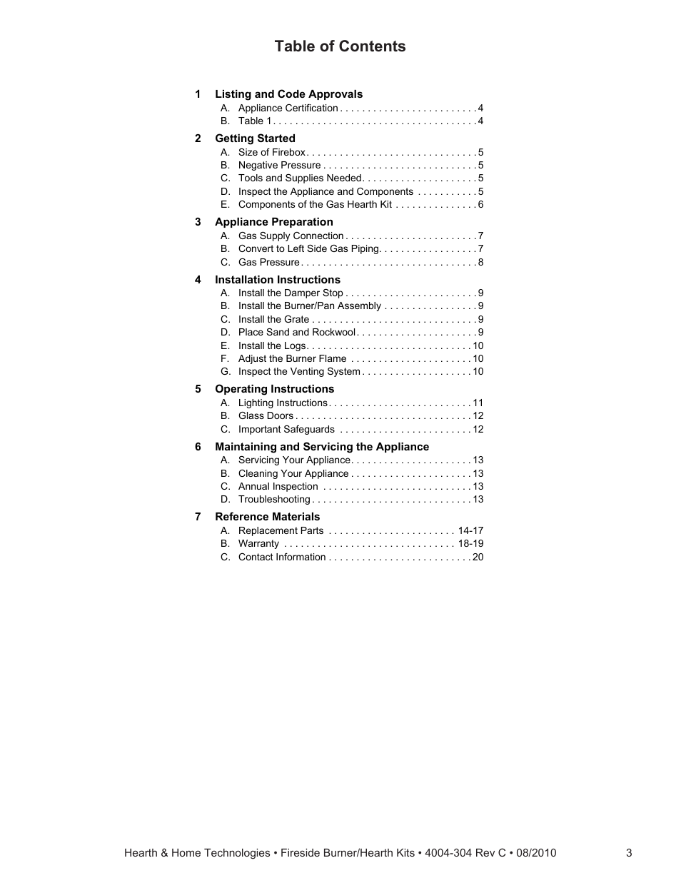 Hearth and Home Technologies Fireside Burner/Hearth Kiths MTMHK18NG User Manual | Page 3 / 20