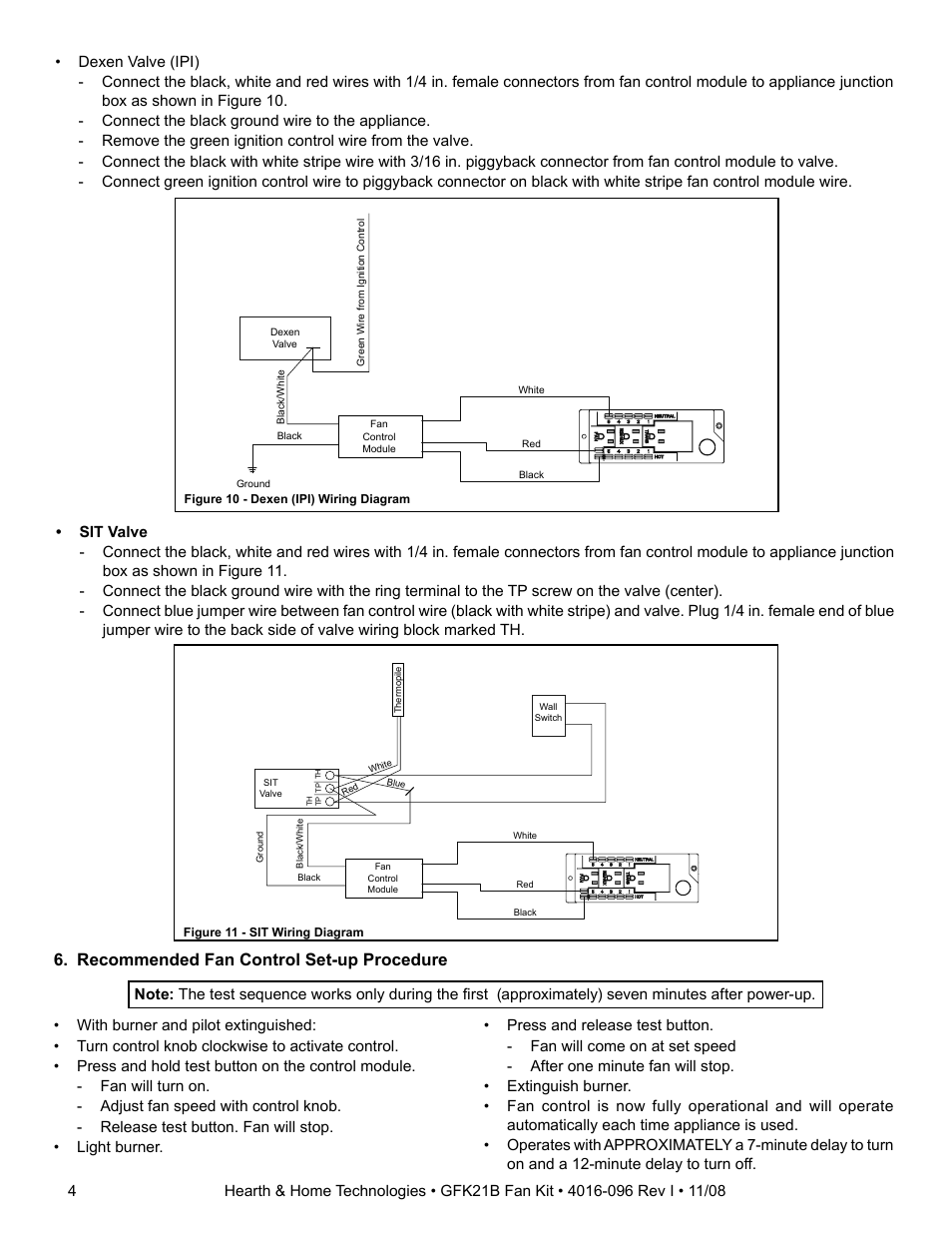 Recommended fan control set-up procedure | Hearth and Home Technologies GFK21B User Manual | Page 4 / 4