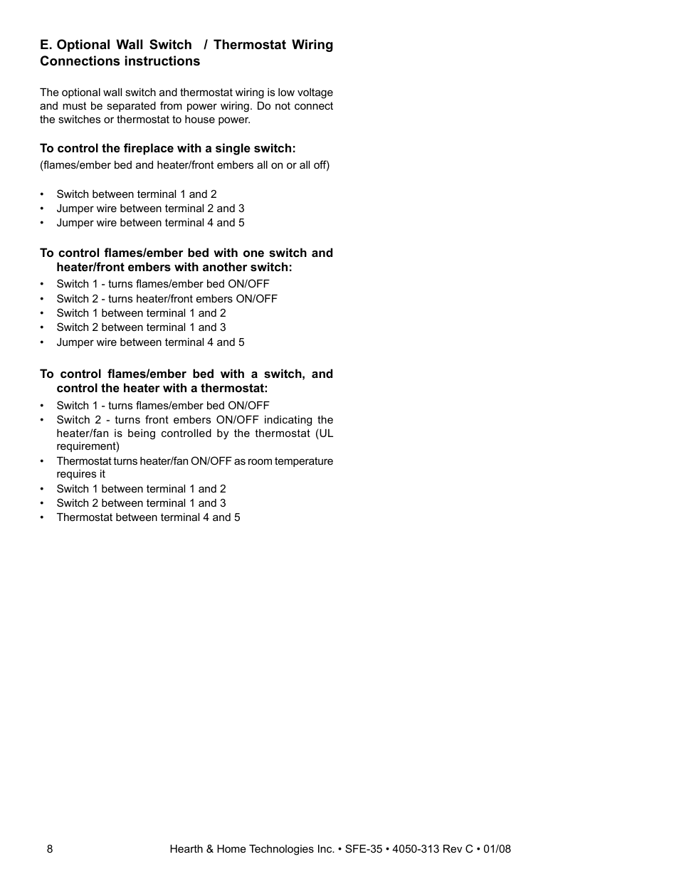 Hearth and Home Technologies SIMPLIFYRE SFE-35 User Manual | Page 8 / 11