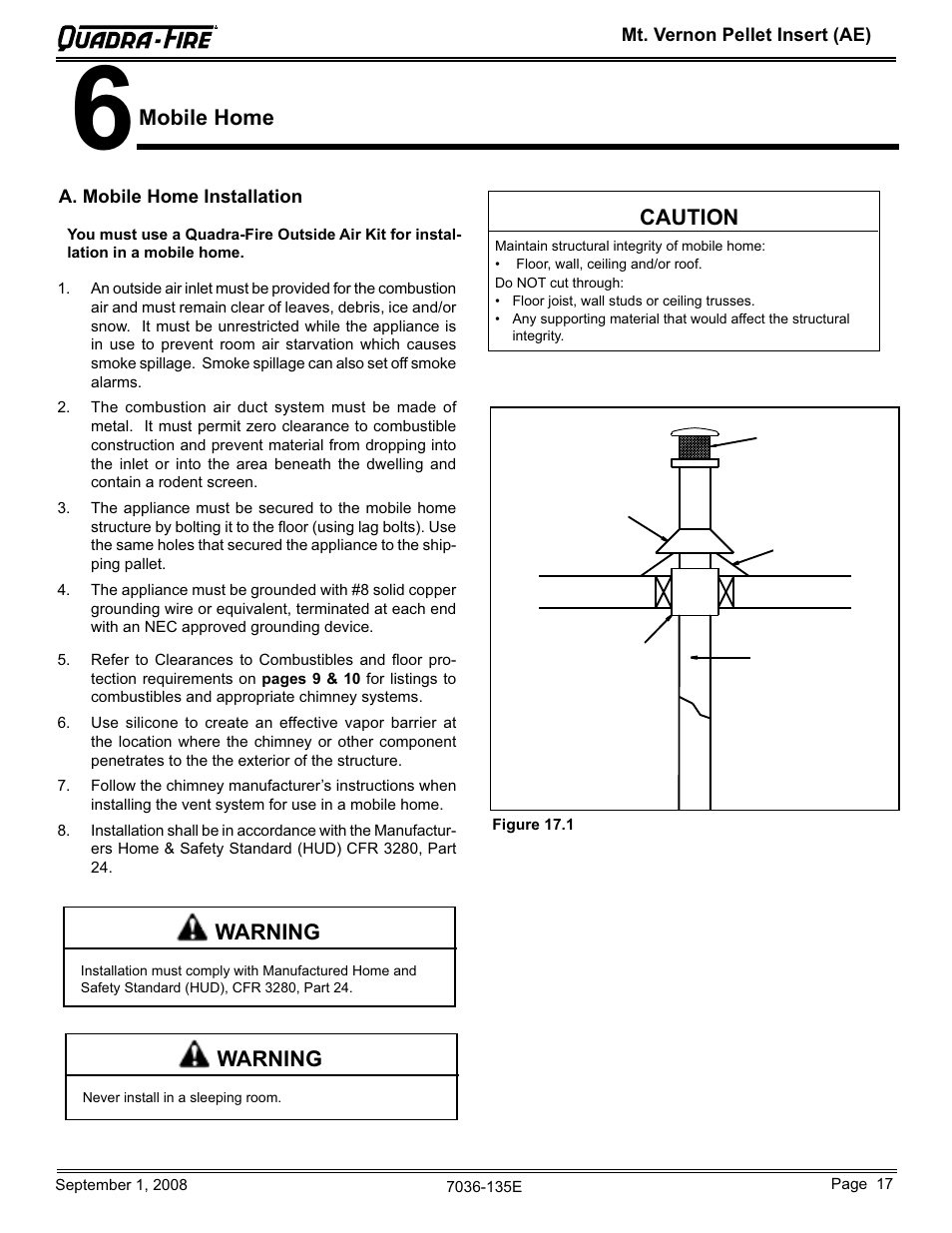 Hearth and Home Technologies MT VERNON Pellet Insert Advanced Energy (AE) MTVERNINSAE-MBK User Manual | Page 17 / 52