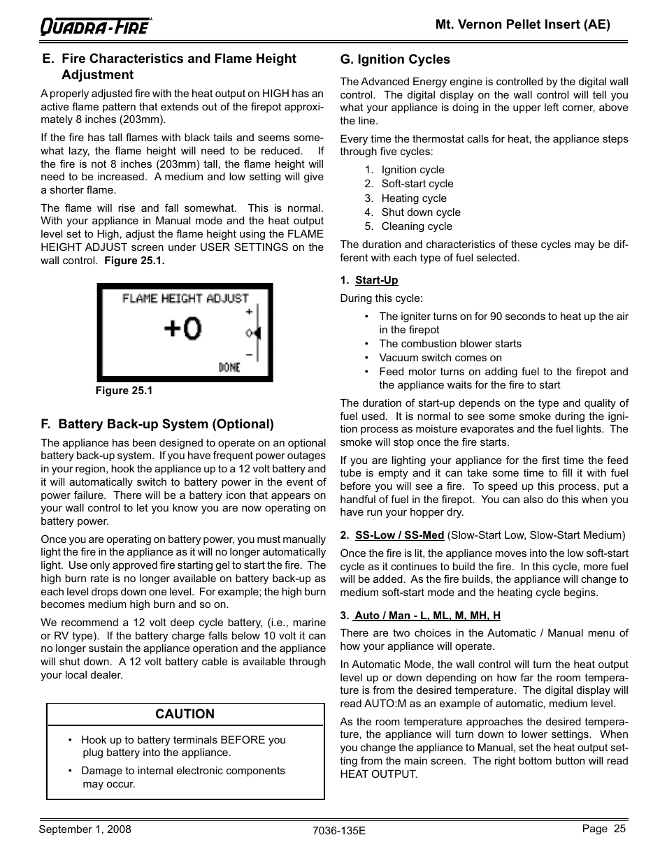 Hearth and Home Technologies MT VERNON Pellet Insert Advanced Energy (AE) MTVERNINSAE-MBK User Manual | Page 25 / 52