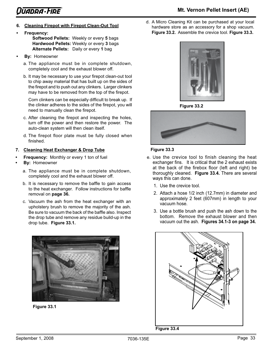 Hearth and Home Technologies MT VERNON Pellet Insert Advanced Energy (AE) MTVERNINSAE-MBK User Manual | Page 33 / 52