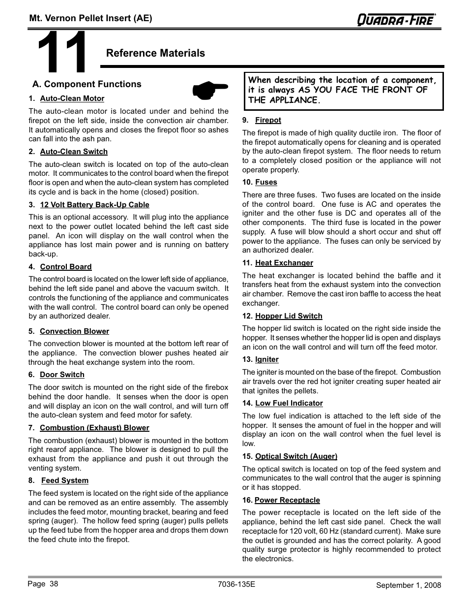 Hearth and Home Technologies MT VERNON Pellet Insert Advanced Energy (AE) MTVERNINSAE-MBK User Manual | Page 38 / 52