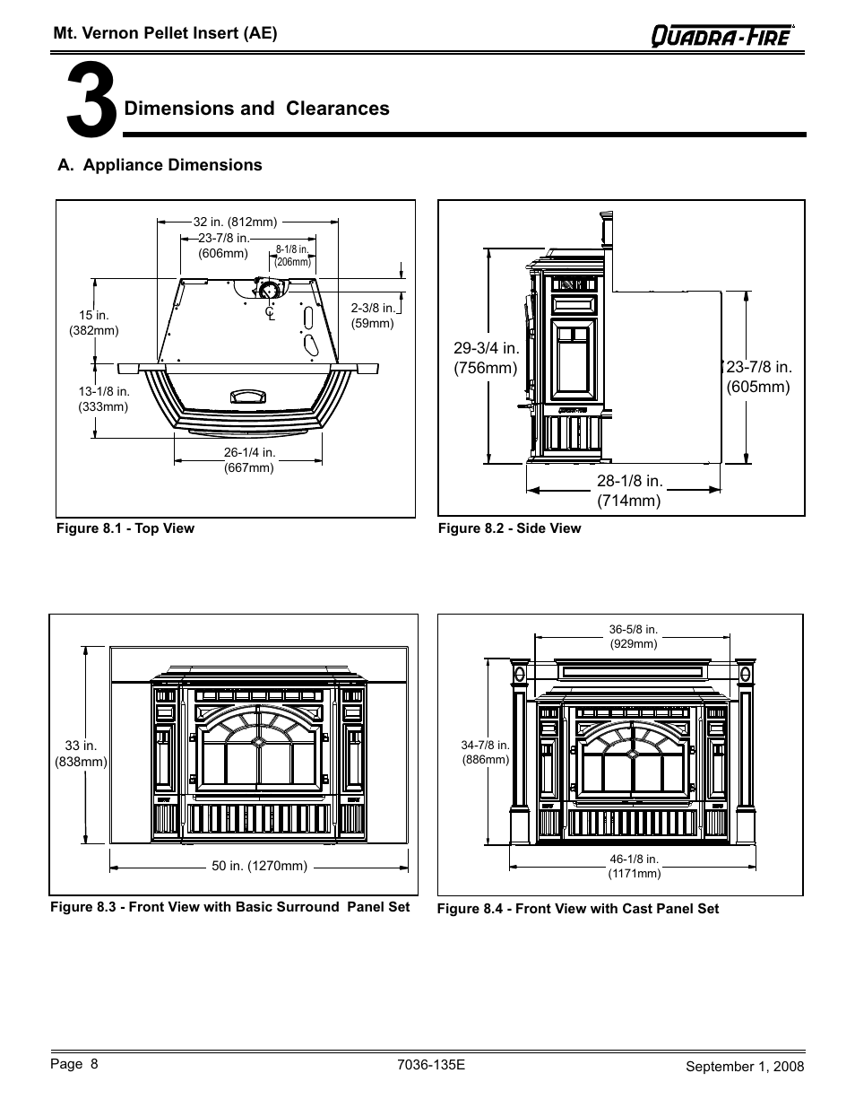 Hearth and Home Technologies MT VERNON Pellet Insert Advanced Energy (AE) MTVERNINSAE-MBK User Manual | Page 8 / 52