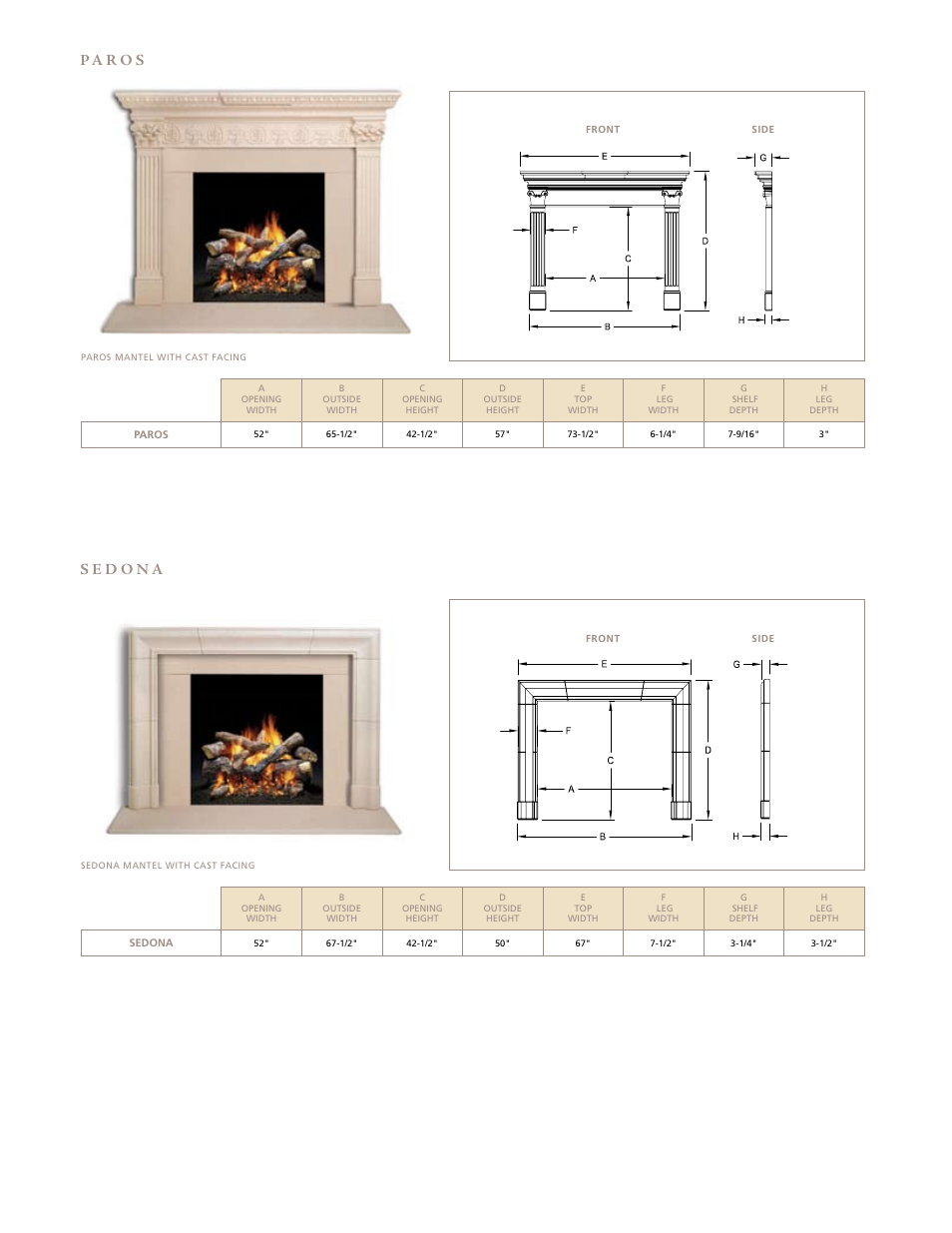Hearth and Home Technologies Fireside Furnishings Fireplace Cast Mantels User Manual | Page 5 / 8