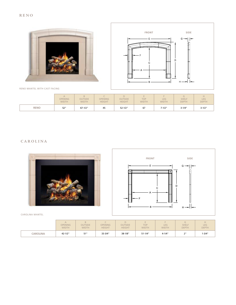 R e n o | Hearth and Home Technologies Fireside Furnishings Fireplace Cast Mantels User Manual | Page 6 / 8