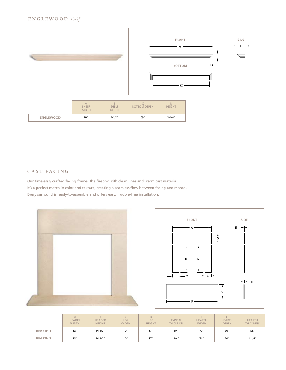 Hearth and Home Technologies Fireside Furnishings Fireplace Cast Mantels User Manual | Page 7 / 8