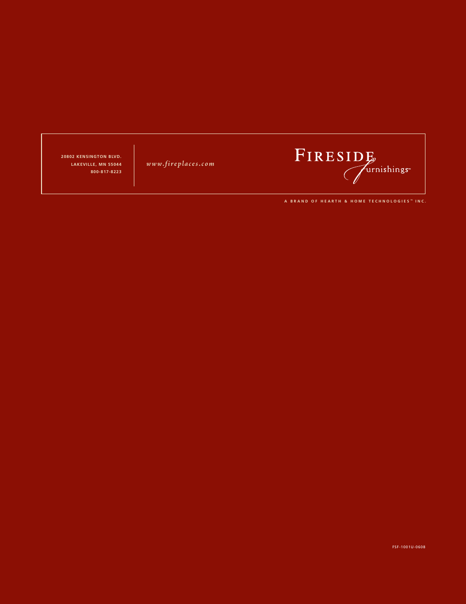 Hearth and Home Technologies Fireside Furnishings Fireplace Cast Mantels User Manual | Page 8 / 8