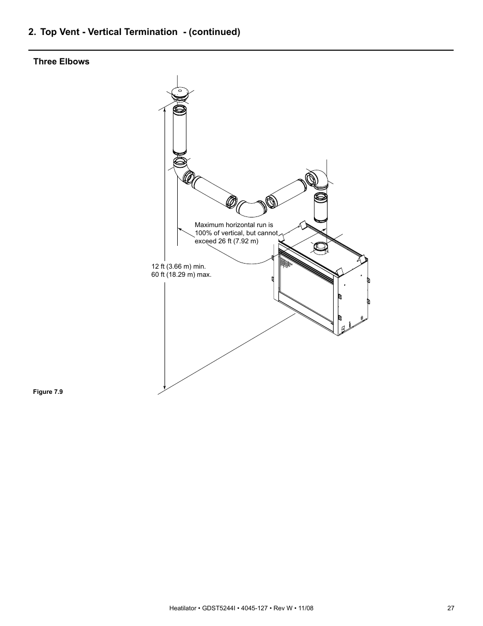 Top vent - vertical termination - (continued) | Hearth and Home Technologies Heatilator GDST5244I User Manual | Page 27 / 60