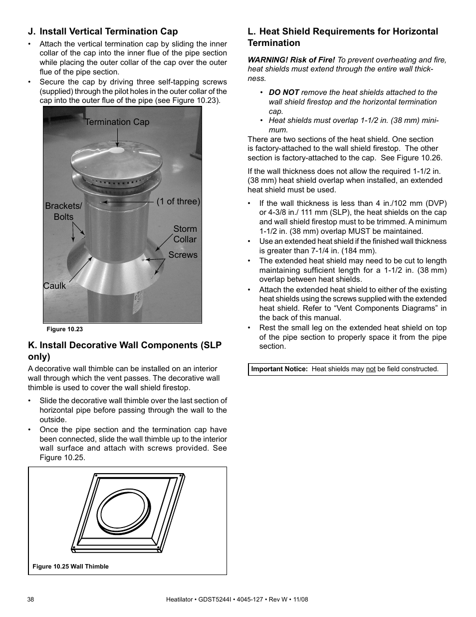 Hearth and Home Technologies Heatilator GDST5244I User Manual | Page 38 / 60