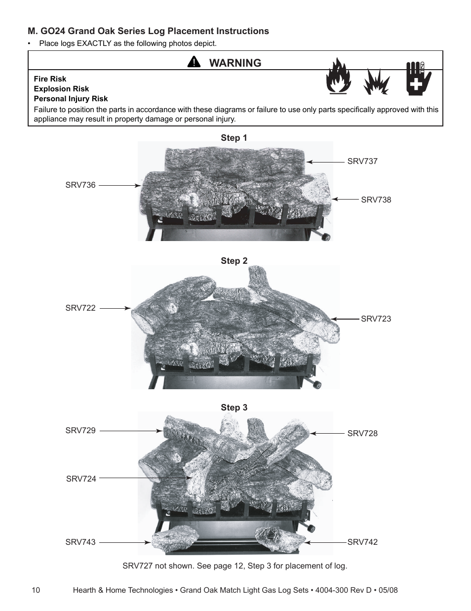 Warning | Hearth and Home Technologies GO35MTCH User Manual | Page 10 / 24