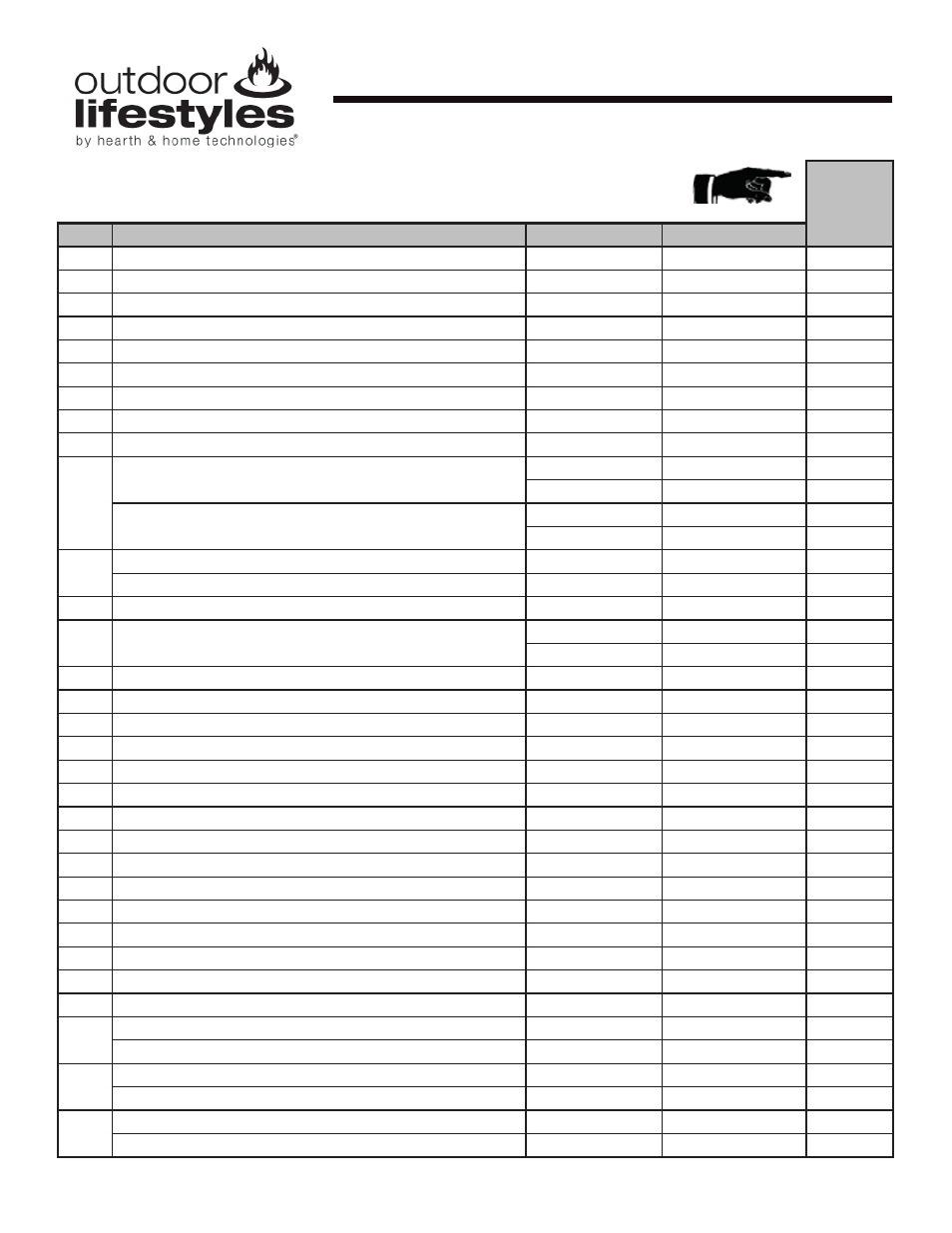 Carodg36, Service parts, Stocked at depot | Hearth and Home Technologies CARODG36I User Manual | Page 34 / 40