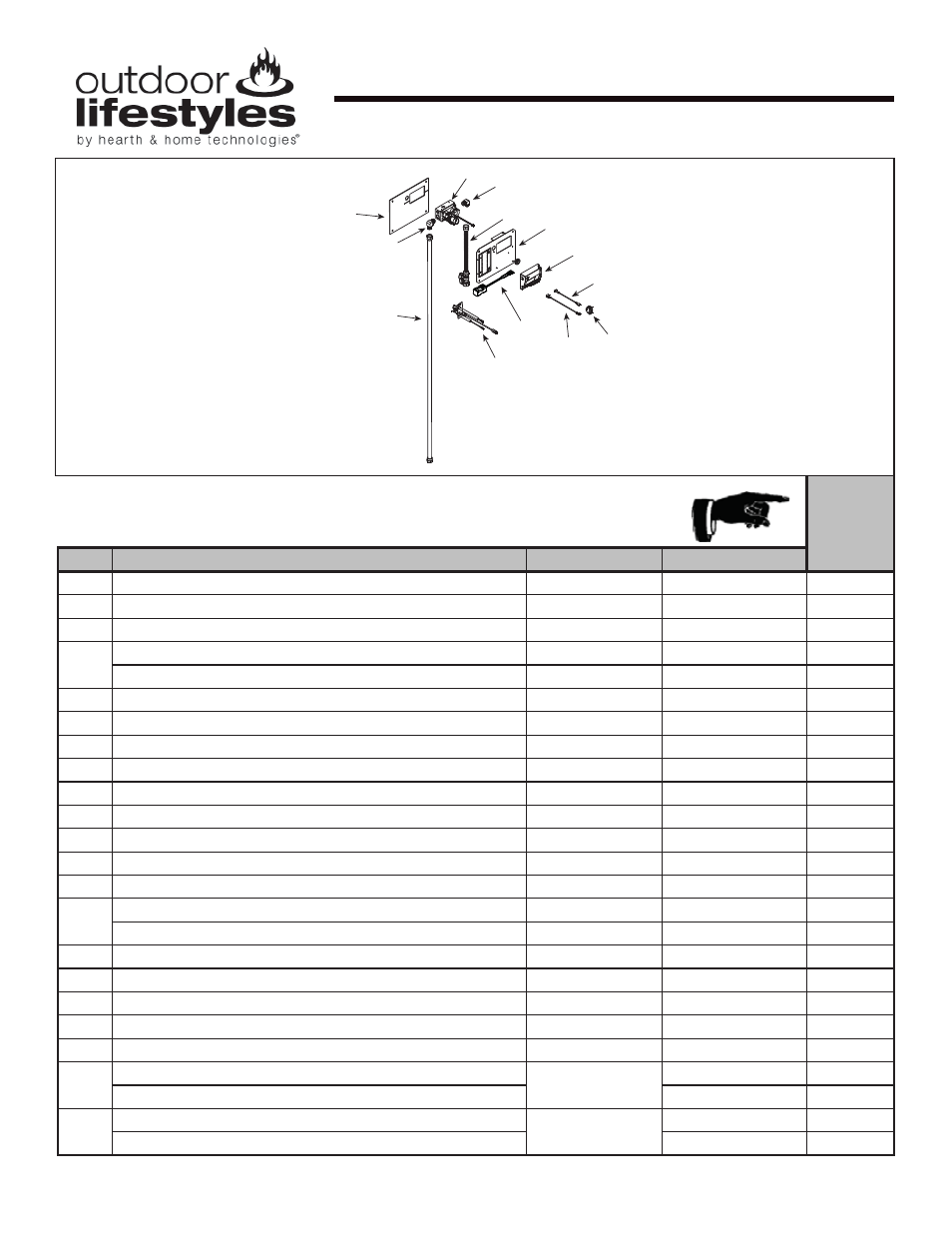 Carodg36, Carodg42, Service parts | Stocked at depot, 15 valve assembly | Hearth and Home Technologies CARODG36I User Manual | Page 37 / 40