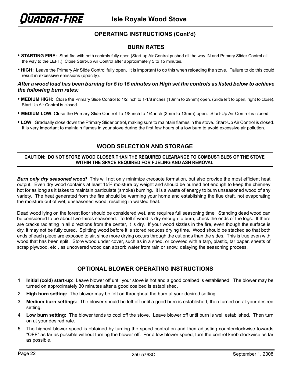 Isle royale wood stove | Hearth and Home Technologies 823-0170 User Manual | Page 22 / 32